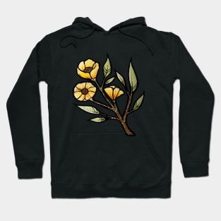 Yellow Buttercup Flowers Hoodie